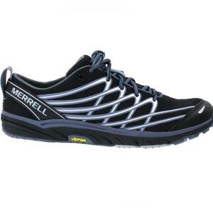 Merrell Woman’s Bare Access Arc 3 blue and silver running shoes size 8.5